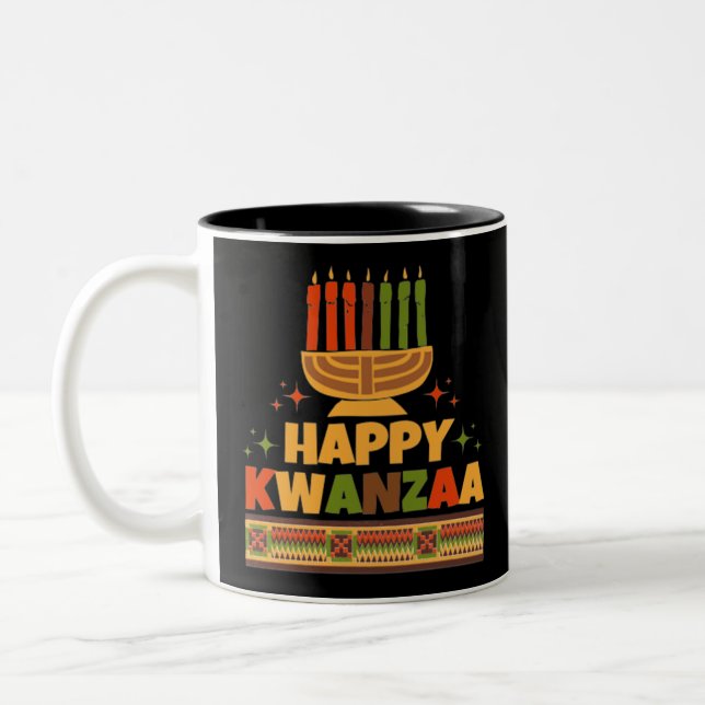 Happy Kwanzaa Zweifarbige Tasse (Links)
