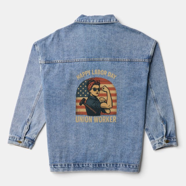 Happy Labor Day - Union Worker Jeansjacke (Rückseite)