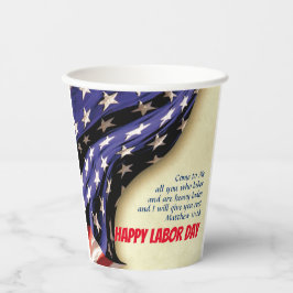HAPPY LABOR DAY USA Flag Pappbecher