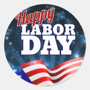 Happy Labour Day Design Runder Aufkleber