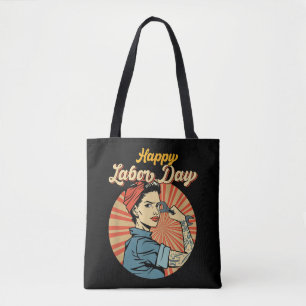 Happy Labour Day Girl Strong Worker Movement Tasche