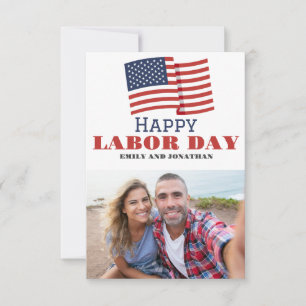 Happy Labour Day patriotische USA Fahnenkarte Dankeskarte