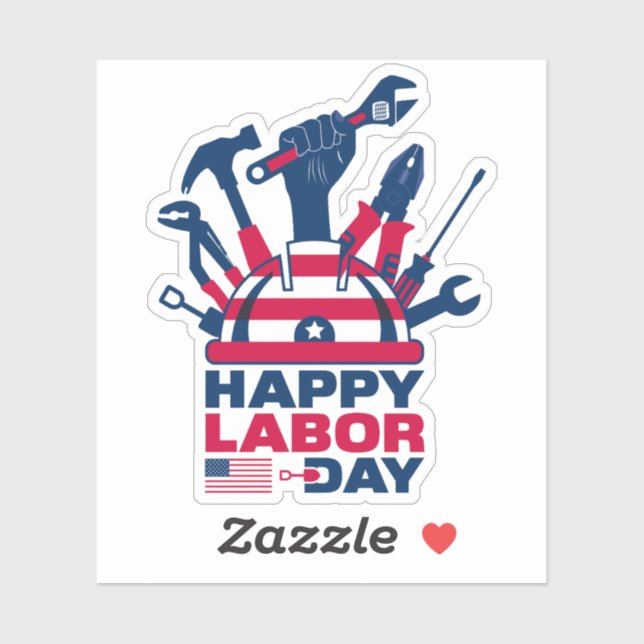 Happy Labour Day, USA Holiday Aufkleber (Blatt)