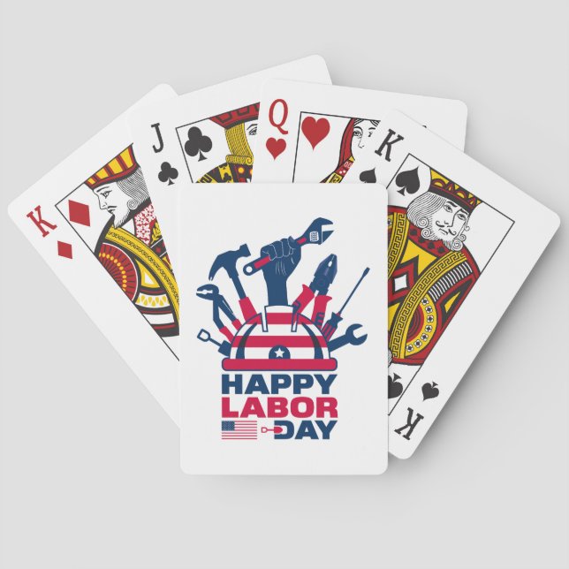Happy Labour Day, USA Holiday Spielkarten (Rückseite)