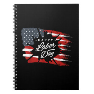 Happy Labour Day verschenken amerikanische Flagge Notizblock