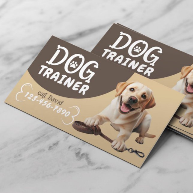 Happy Labrador Retriever Beruflich Dog Trainer Visitenkarte (Von Creator hochgeladen)