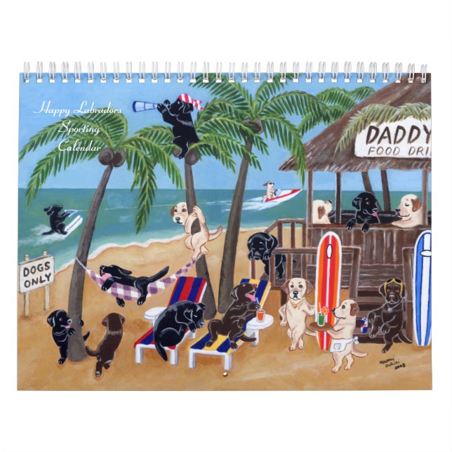 Happy Labradors Sporting Calendar Kalender (Titelbild)