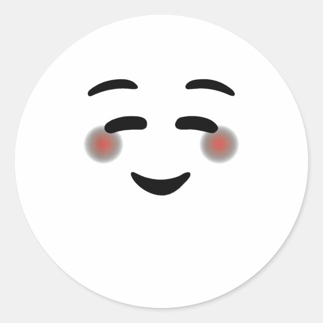 Happy Lächeln Augen Gesicht Blushing Emojis Runder Aufkleber (Vorderseite)