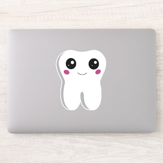 Happy Lächeln Dental Tooth Niedlich Aufkleber (Computer)