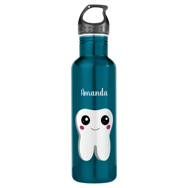 Happy Lächeln Dental Tooth Niedlich Edelstahlflasche (Vorderseite)