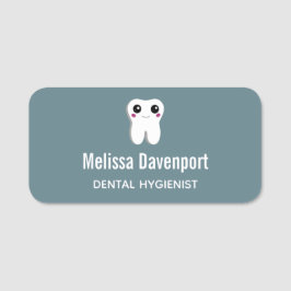 Happy Lächeln Dental Tooth Niedlich Namensschild
