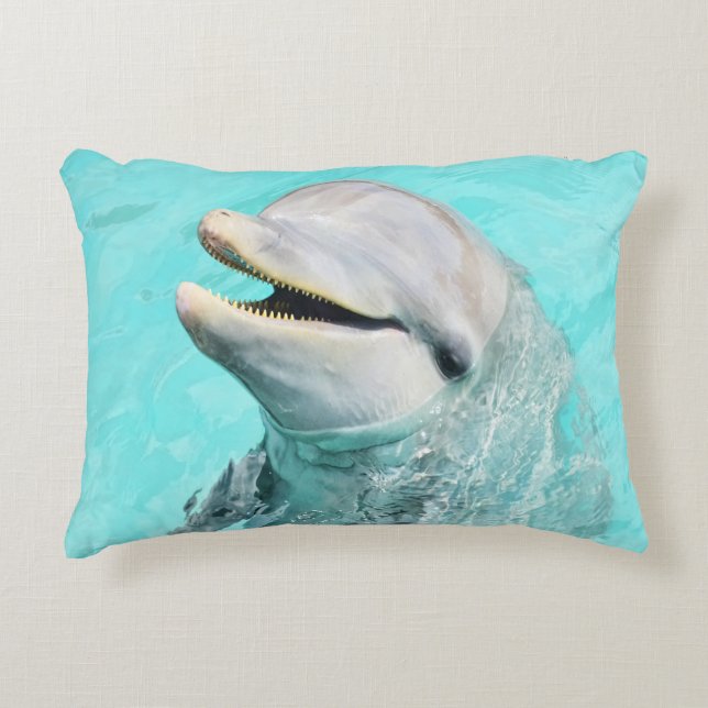 Happy Lächeln Dolphin Dekokissen (Vorderseite)