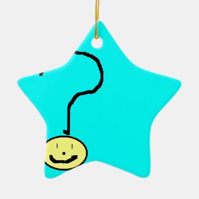 Happy Lächeln Frage Mark Emoji, Kinder Art Keramikornament (Vorne)