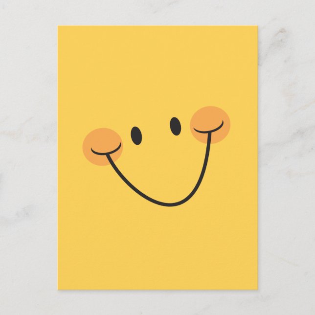 Happy Lächeln gelb Postkarte (Vorderseite)