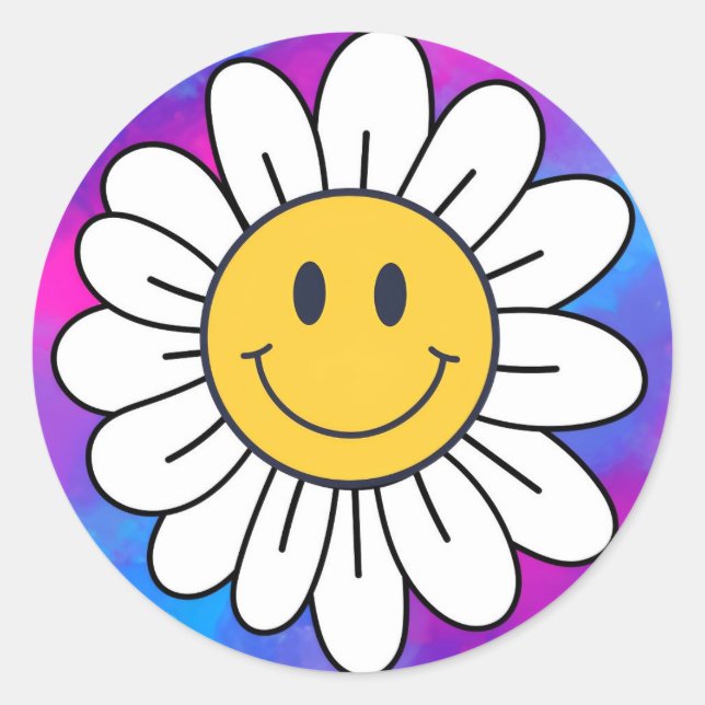 Happy Lächeln Gesicht Gefärbte Krawatte Runder Aufkleber (Vorderseite)