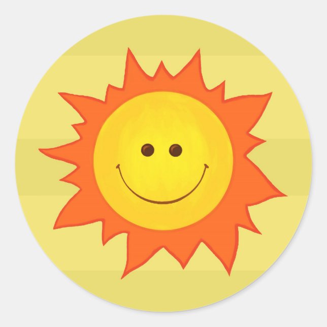Happy Lächeln Sun Aufkleber (Vorderseite)