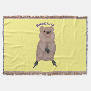 Happy lächelnd niedliche Quokka Cartoon Design Decke