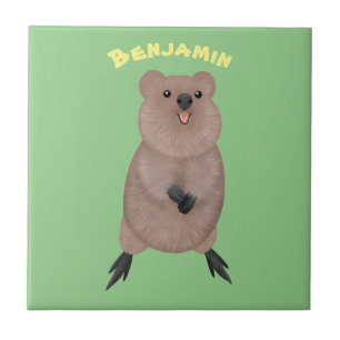 Happy lächelnd niedliche Quokka Cartoon Design Fliese