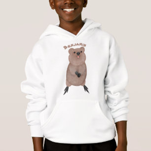Happy lächelnd niedliche Quokka Cartoon Design Hoodie