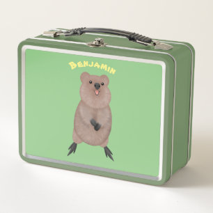 Happy lächelnd niedliche Quokka Cartoon Design Metall Brotdose