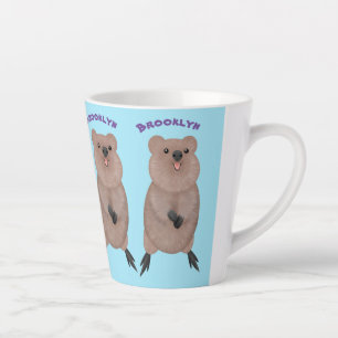 Happy lächelnd niedliche Quokka Cartoon Design Milchtasse