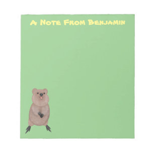 Happy lächelnd niedliche Quokka Cartoon Design Notizblock