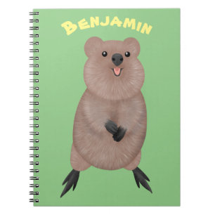 Happy lächelnd niedliche Quokka Cartoon Design Notizblock