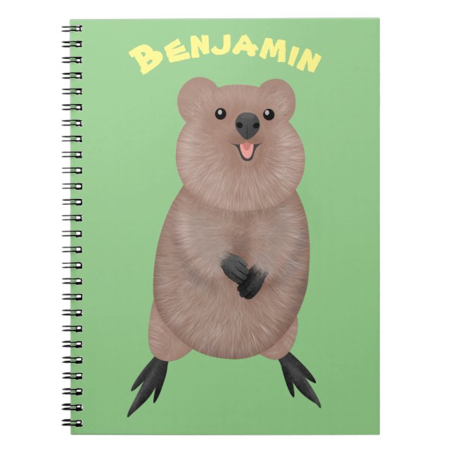Happy lächelnd niedliche Quokka Cartoon Design Notizblock (Vorderseite)