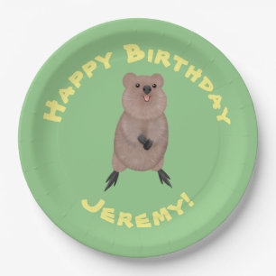 Happy lächelnd niedliche Quokka Cartoon Design Pappteller