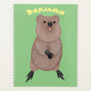 Happy lächelnd niedliche Quokka Cartoon Design Planer