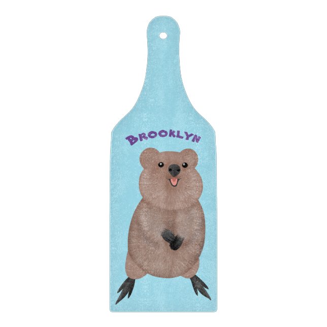 Happy lächelnd niedliche Quokka Cartoon Design Schneidebrett (Vorderseite)