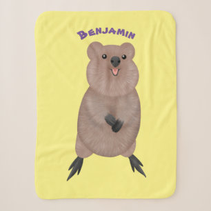 Happy lächelnd niedliche Quokka Cartoon Design Sherpadecke