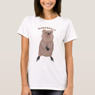 Happy lächelnd niedliche Quokka Cartoon Design T-Shirt