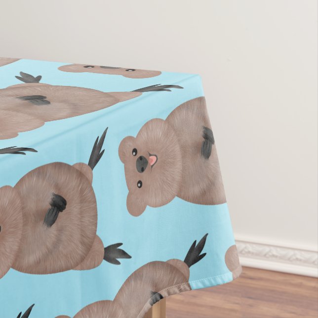 Happy lächelnd niedliche Quokka Cartoon Design Tischdecke (Beispiel)
