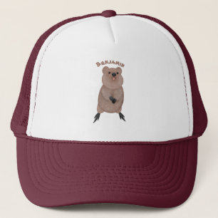 Happy lächelnd niedliche Quokka Cartoon Design Truckerkappe