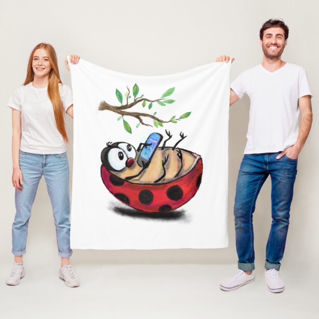 Happy Ladybug Funny Fleece Blanket (Beispiel)