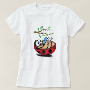 Happy Ladybug mit Phone Funny T - Shirt