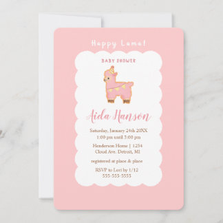 Happy Lama Bliss: Babydusche für kleine Prinzen Einladung