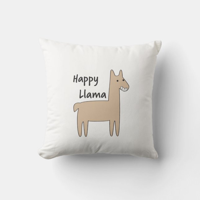 Happy Lama Kissen (Vorderseite)