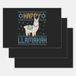 Happy Lamakah Funny Jewish Hanukkah Lama Geschenk Geschenkpapier Set