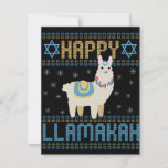 Happy Lamakah Funny Jewish Hanukkah Lama Geschenk Mitteilungskarte<br><div class="desc">chanukah, Amakah, hanukkah, dreidel, jüdisch, hässlich, Pullover, llama, Weihnachten, gewirkt</div>