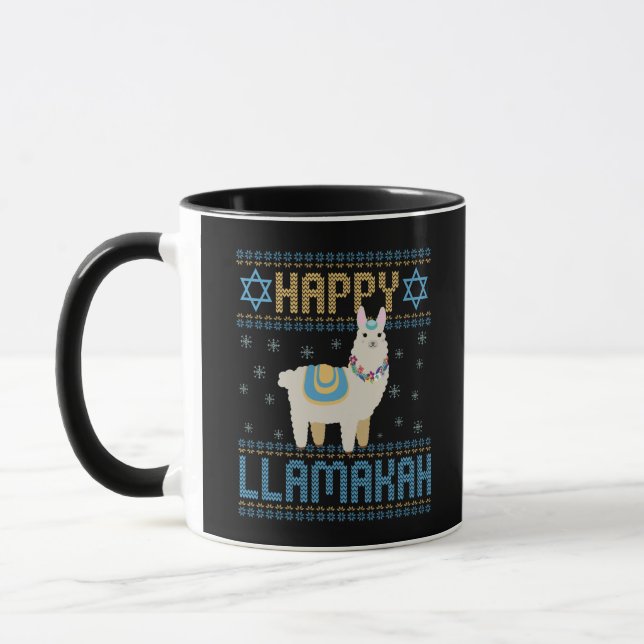 Happy Lamakah Funny Jewish Hanukkah Lama Geschenk Tasse (Links)