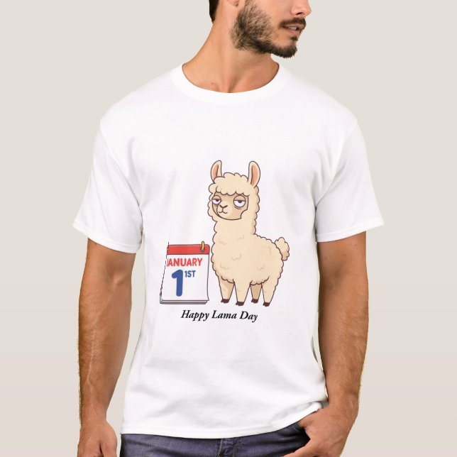 Happy Lame Year Sarcastic Cartoon Sheep  T-Shirt (Vorderseite)