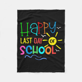 Happy Last Day Of School Hello Summer Design Fleecedecke