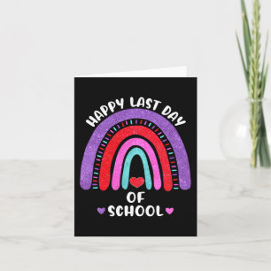 Happy Last Day of School Rainbow Hört Mädchen Kind Karte