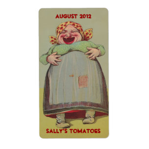 Happy Laughing Lady Zuhause Canning Brauetiketten