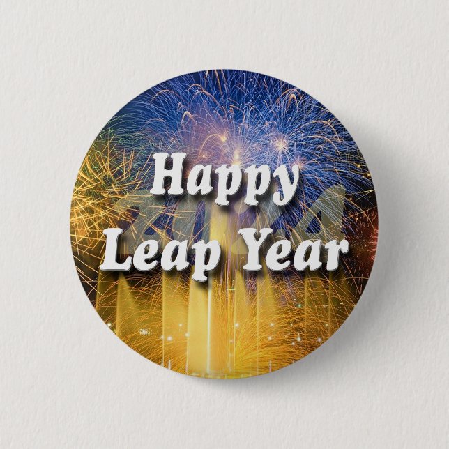 Happy Leap Year 2024 Button (Vorderseite)