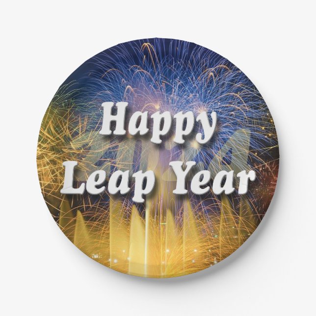 Happy Leap Year 2024 Pappteller (Vorderseite)