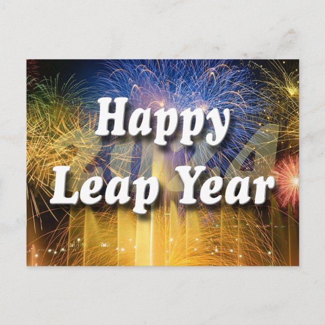 Happy Leap Year 2024 Postkarte (Vorderseite)