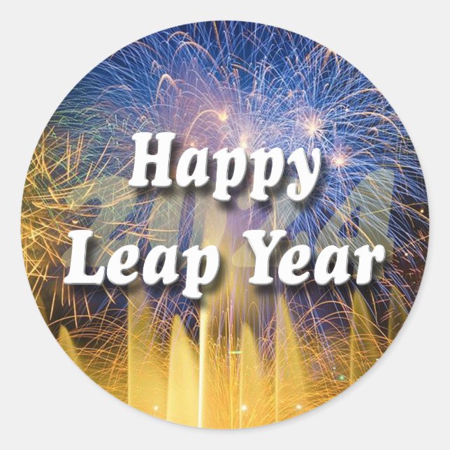 Happy Leap Year 2024 Runder Aufkleber (Vorderseite)